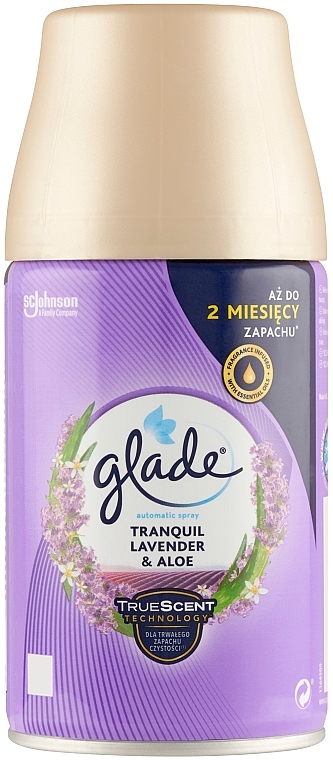 Сменный баллон к автоматическому освежителю воздуха - Glade Automatic Spray Tranquil Lavender & Aloe — фото N1