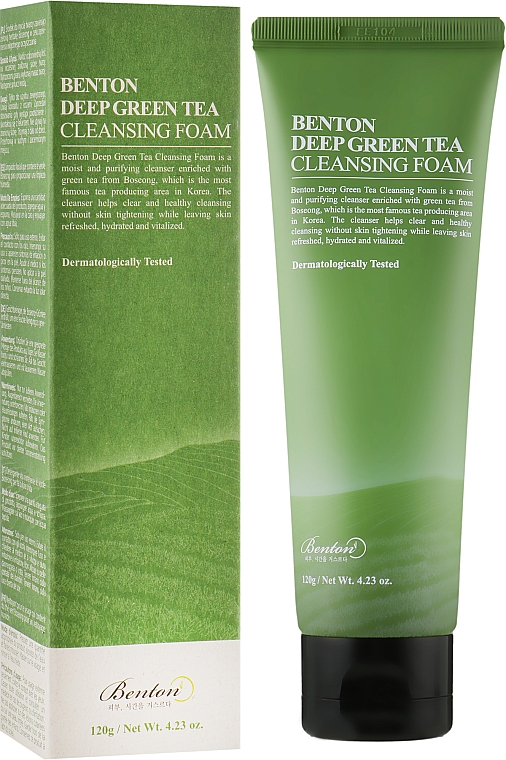 Очищающая пенка для умывания с экстрактом зеленого чая - Benton Deep Green Tea Cleansing Foam 