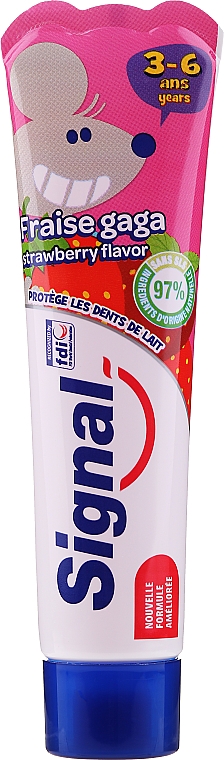 Зубна паста зі смаком полуниці, для дітей від 3 до 6 років - Signal Kids Strawberry Flavor — фото N1