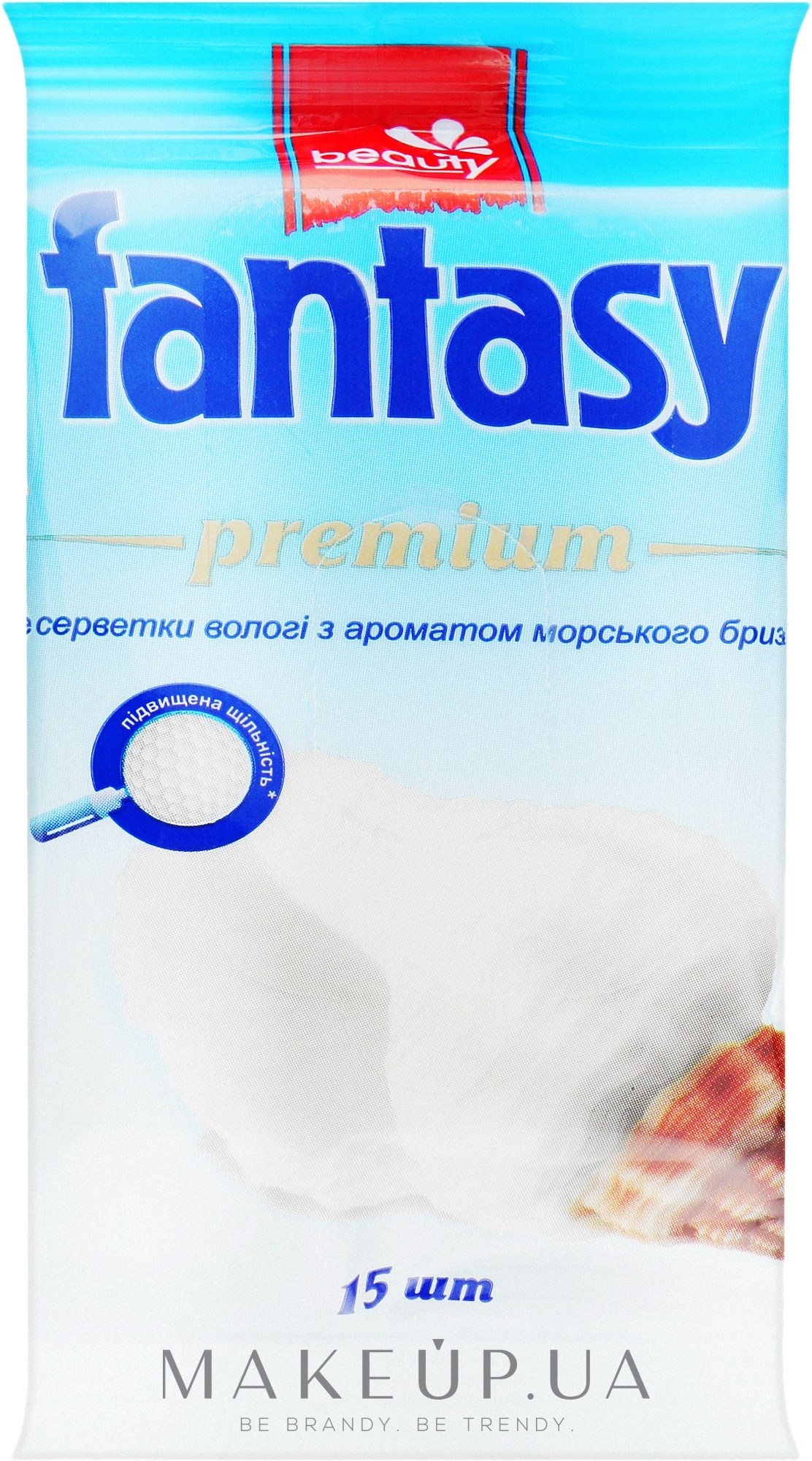 Влажные салфетки с ароматом морского бриза - Fantasy Beauty Premium — фото 15шт