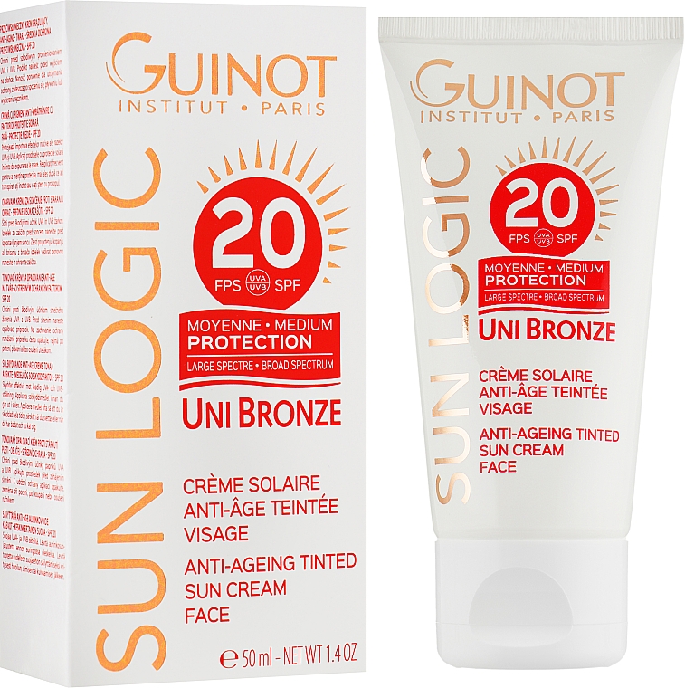 Антивіковий тонуючий крем від сонця - Guinot Uni Bronze Anti-Ageing Tinted Sun Cream SPF20 — фото N2