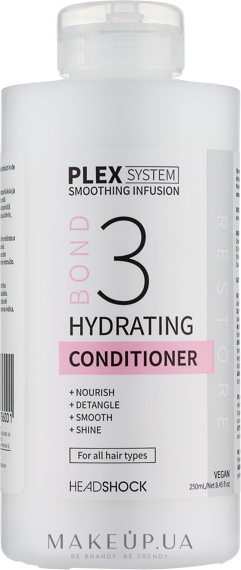 Зволожувальний кондиціонер для волосся №3 - Headshock Plex System Hydrating Conditioner 3 — фото 250ml