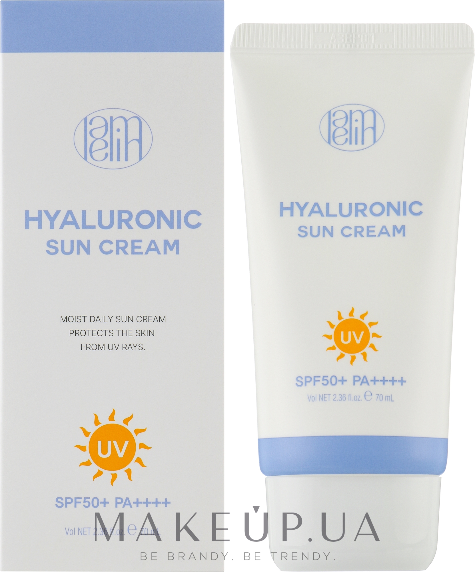 Зволожувальний сонцезахисний крем з гіалуроновою кислотою - Lamelin Hyalulonic Sun Cream SPF50+ PA++++ — фото 50ml