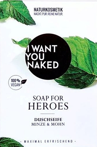 Мило для душу "Mint & Poppy" - I Want You Naked For Heroes Shower Soap — фото N1