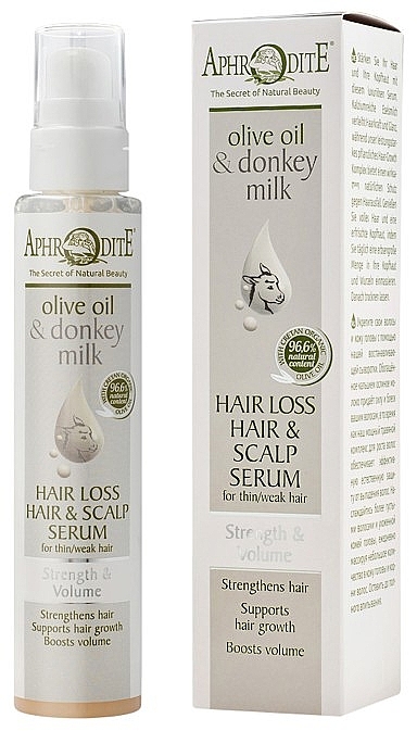 Сироватка для волосся та шкіри голови "Еліксир молодості" - Aphrodite Advanced Olive Oil & Donkey Milk — фото N1