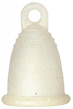 Менструальна чаша з петлею, розмір S, золотий глітер - MeLuna Sport Menstrual Cup Ring — фото N1
