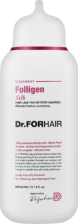 Відновлювальна маска-кондиціонер для пошкодженого волосся - Dr.FORHAIR Folligen Silk Treatment