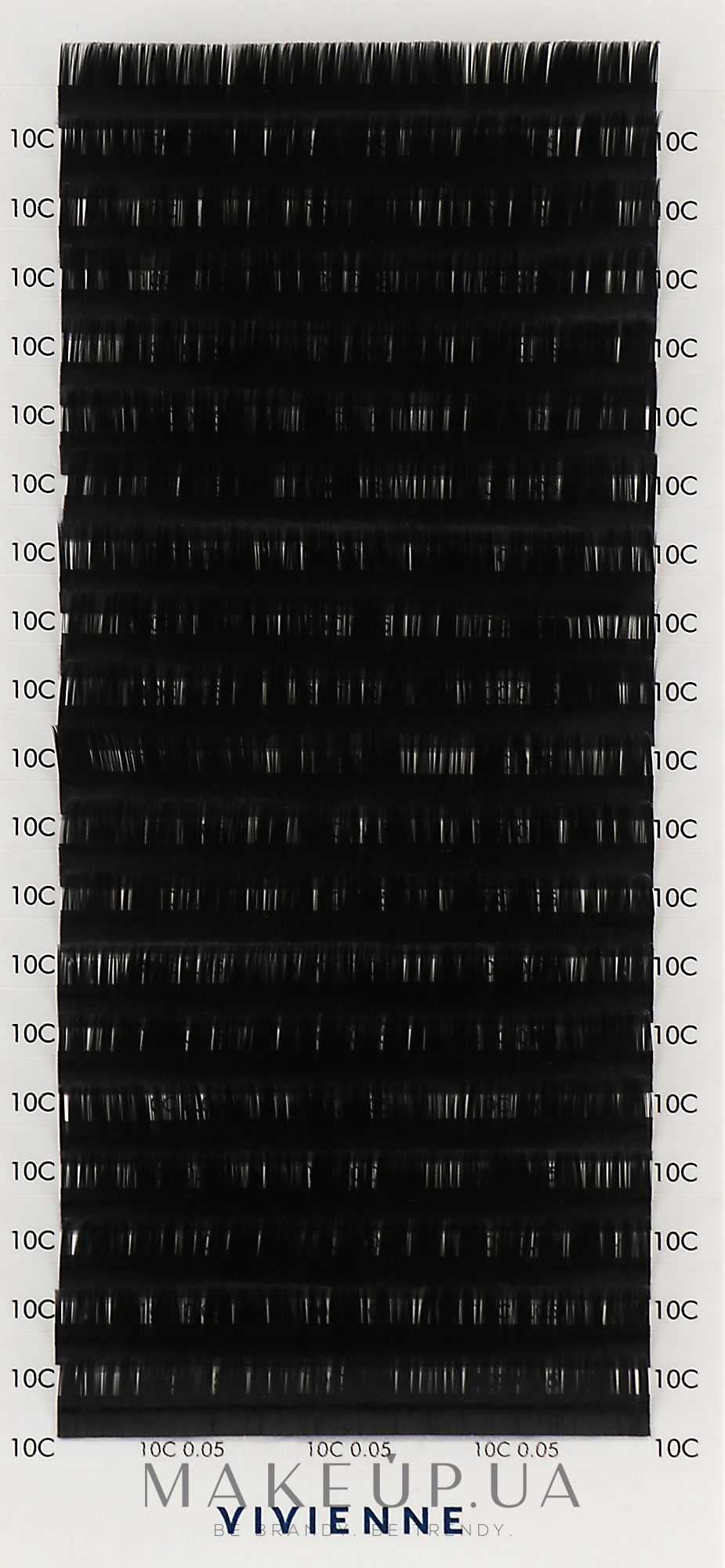 Накладні вії "Elite", чорні, 20 ліній (0,05, C, 10) - Vivienne — фото 1уп