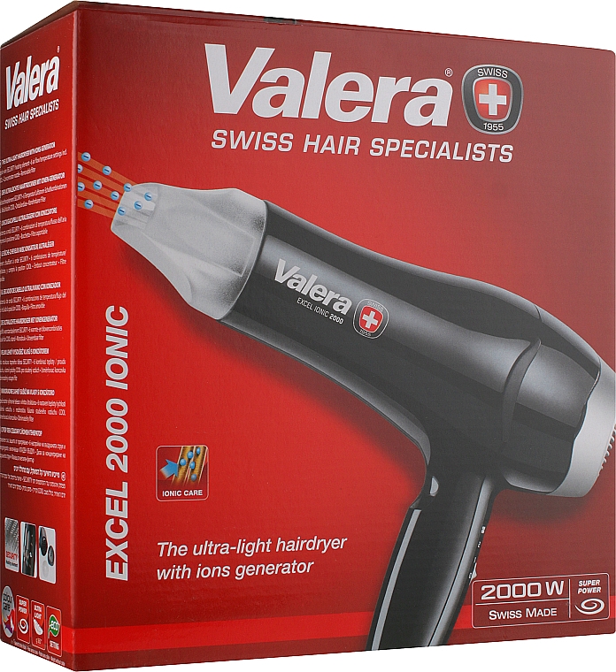 Профессиональный фен для волос 561.08/I, черный - Valera Excel 2000 Ionic — фото N3
