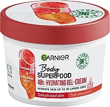 Парфумерія, косметика Зволожуючий гель-крем для зневодненої шкіри тіла - Garnier Body SuperFood Watermelon & Hyaluronic Acid Hydrating Gel-Cream