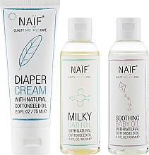Набор - Naif Newborn Essentials the Natural Gift (b/oil/100ml + b/cr/75ml + b/oil/100ml) — фото N2