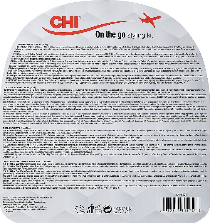 Набор - CHI The Essentials Kit (sh/59ml + cond/59ml + silk/59ml + mist/59ml) — фото N3