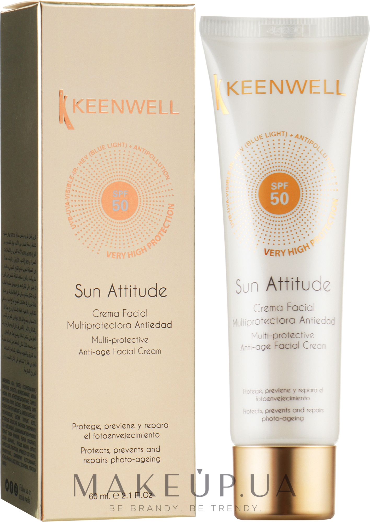 Мультизахисний антивіковий крем для обличчя SPF 50 - Keenwell Multi-Protective Anti-Age Facial Cream SPF 50 — фото 60ml
