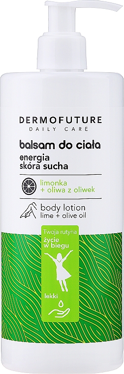 Лосьйон для тіла "Енергія" з лаймом і олією оливи для сухої шкіри - Dermofuture Daily Care Body Lotion Energy Lime + Olive Oil — фото N1