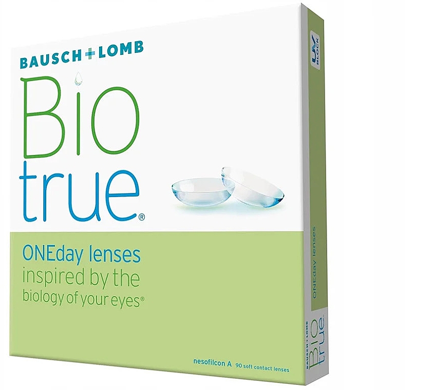 Контактные линзы, радиус 8.6, 90 шт - Bausch & Lomb Biotrue Oneday Lenses — фото N1