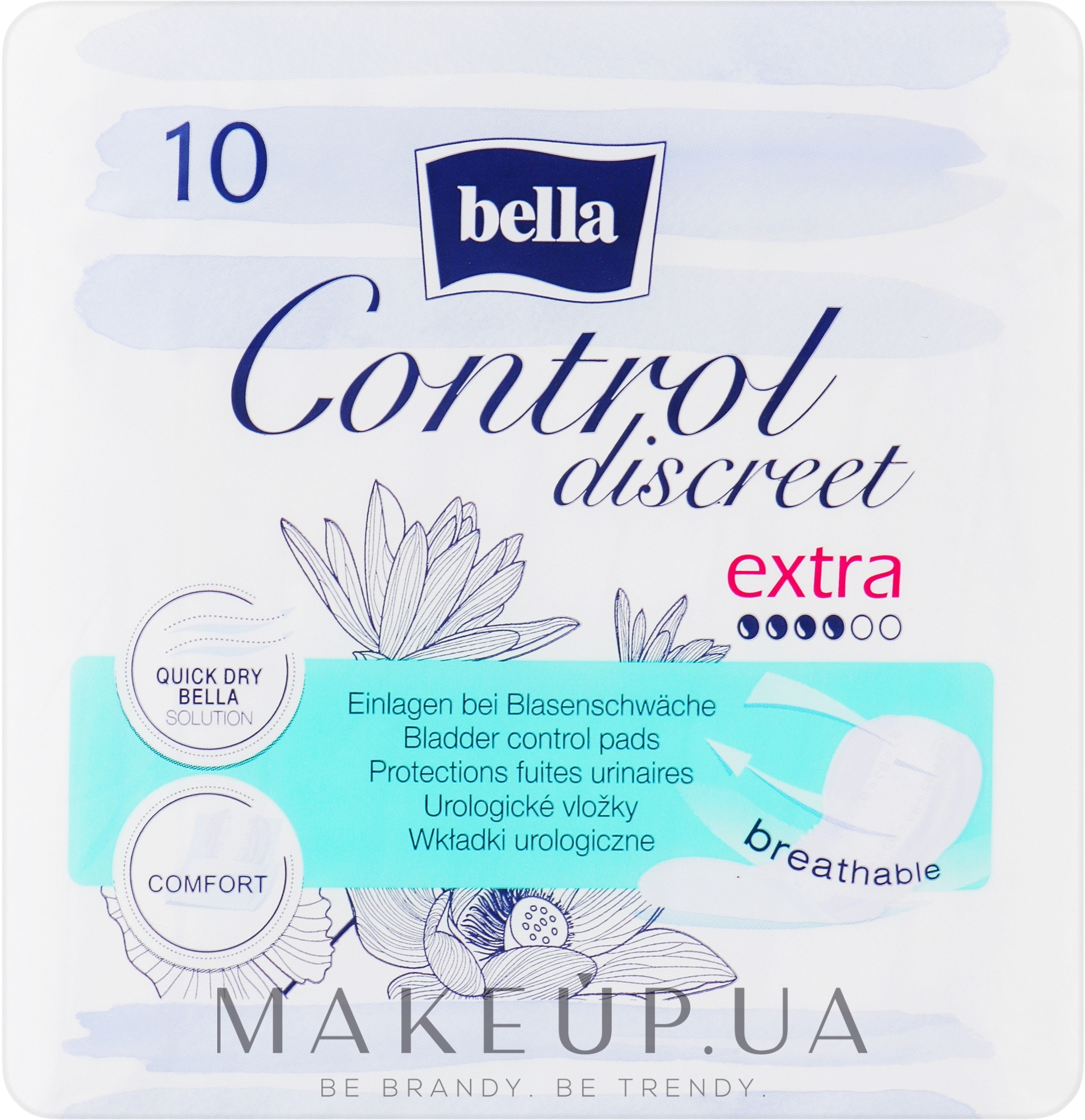 Урологічні прокладки для жінок, 10 шт. - Bella Control Discreet Extra Bladder Control Pads — фото 10шт