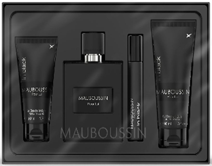 Mauboussin Pour Lui In Black - Набор (edp/100ml + sh/gel/90ml + sh/gel/50ml + edp/20ml)  — фото N1