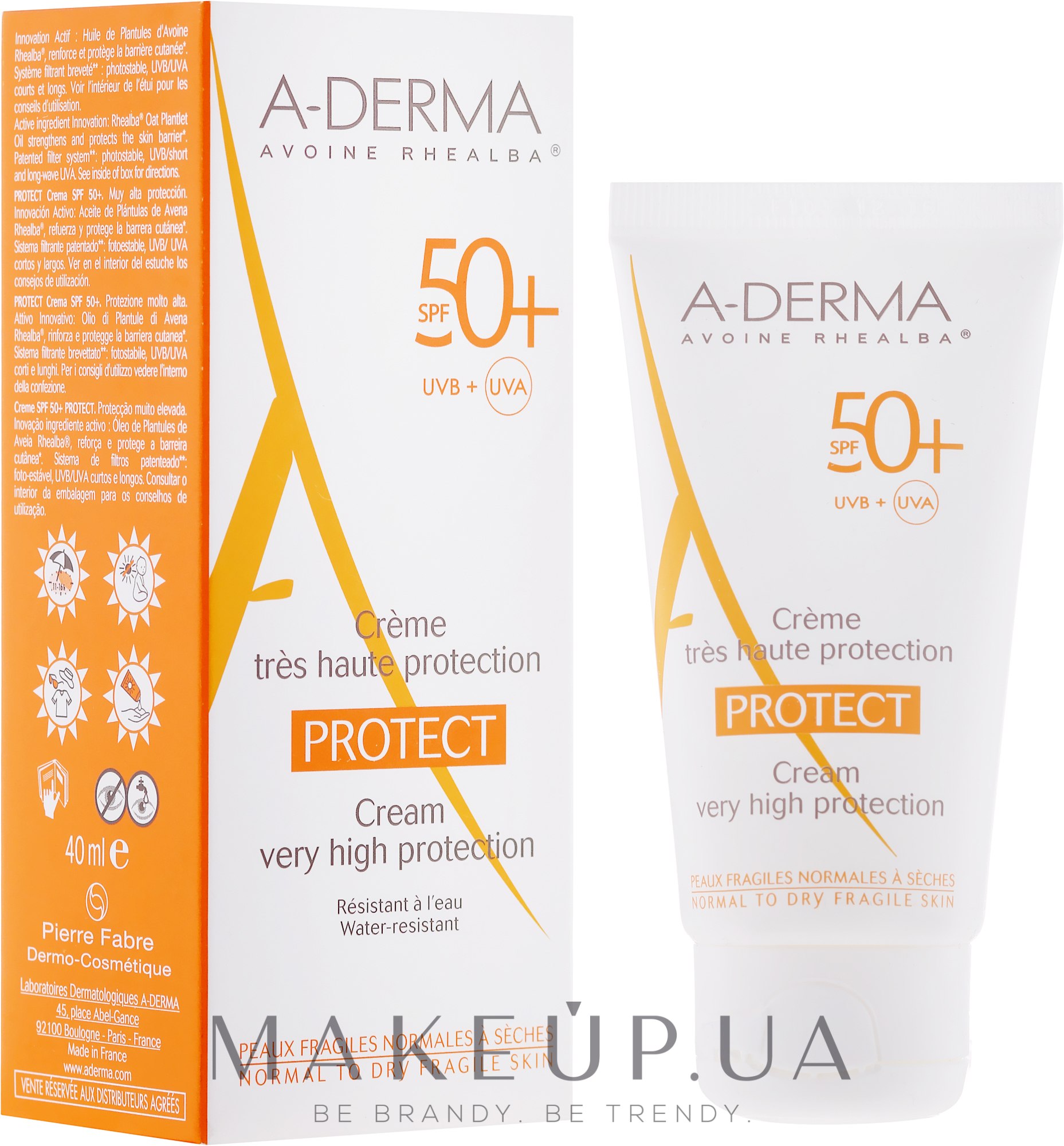 Spf защита для лица отзывы. Крем SPF 50 Derma. A-Derma солнцезащитный крем "protect", SPF 50+. А дерма солнцезащитный крем для детей. Дерма Протект.