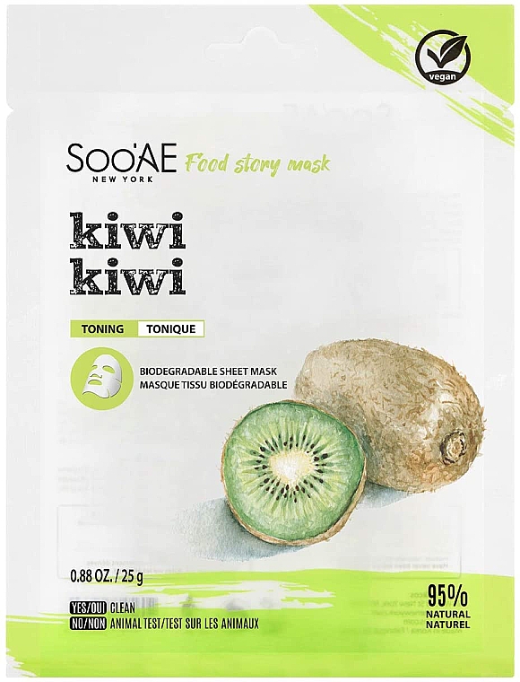 Маска для обличчя "Ківі"                    - Soo’AE Kiwi Food Story Mask — фото N1