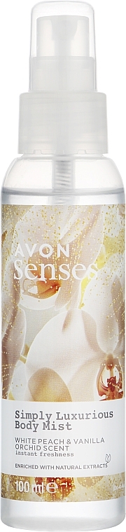 Спрей для тела "Персик и ваниль" - Avon Senses Simply Luxurious Body Mist