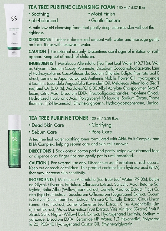 Набір для догляду за обличчям - Dr.Ceuracle Tea Tree Duo Set (f/toner/100ml + f/foam/150ml) — фото N3