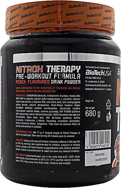 Харчова добавка "Предтренувальний комплекс" зі смаком винограду  - BioTechUSA Nitrox Therapy — фото N3