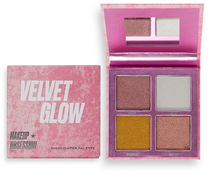 Палетка хайлайтерів для обличчя - Makeup Obsession Velvet Glow Highlighter Palette — фото N2