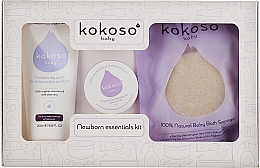 Набір - Kokoso Baby Newborn Essentials Kit (oil/70g + b/wash/200ml + sponge + bag) — фото N1
