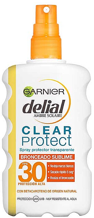 Спрей для засмаги - Garnier Delial Tanning Spray Delial Clear Protect SPF 30+ — фото N1
