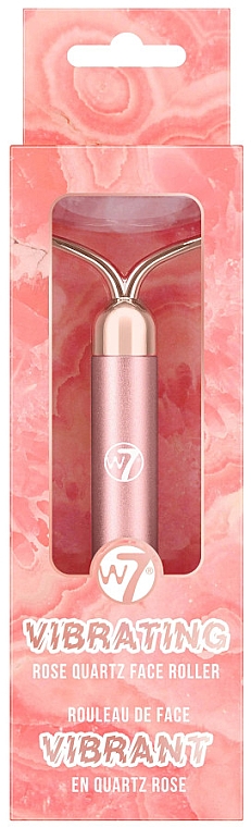 Кварцевий ролер для обличчя, з вібрацією - W7 Cosmetics Rose Quartz Vibrating Facial Roller — фото N2