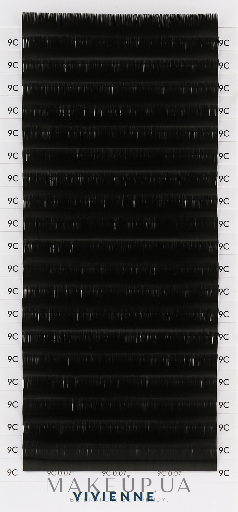 Накладні вії "Elite", чорні, 20 ліній (0,07, C, 9), екоупаковка - Vivienne — фото 1уп