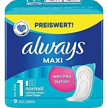 Гігієнічні прокладки без крилець, 9 шт. - Always Maxi Classic Normal — фото N1