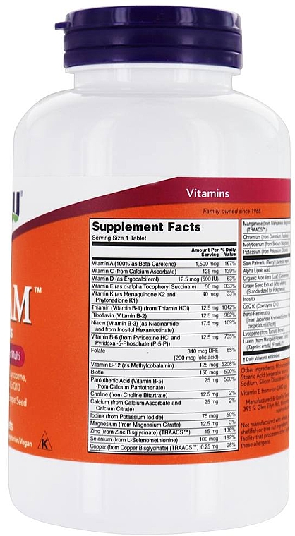 Супер мультивитамины для мужчин, таблетки - Now Foods Adam Superior Men's Multi — фото N5