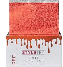 Фольга для волосся з легким вийманням окремих аркушів, червона - StyleTek — фото N1