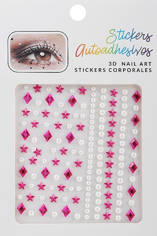 Наліпки для нігтів, рожеві - Lolita Accessories 3D Nail Art Stickers — фото N1