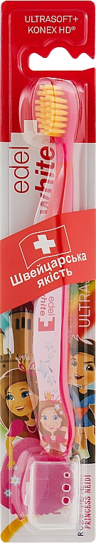 Детская мягкая зубная щётка с щетиной Konex, красная - Edel+White Kids Soft Spezial