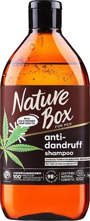 Шампунь 3в1 з конопляною олією - Nature Box For Men Hemp Oil 3in1 Anti-Dandruff — фото N1