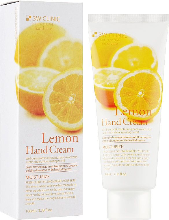 Крем для рук увлажняющий с экстрактом лимона - 3W Clinic Lemon Hand Cream