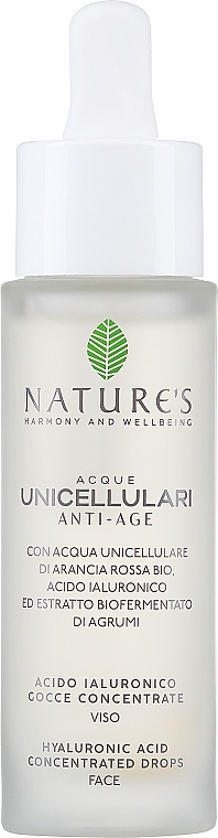 Концентровані краплі з гіалуроновою кислотою - Nature's Acque Unicellulari Anti Aging Hyaluronic Acid Drops — фото N2