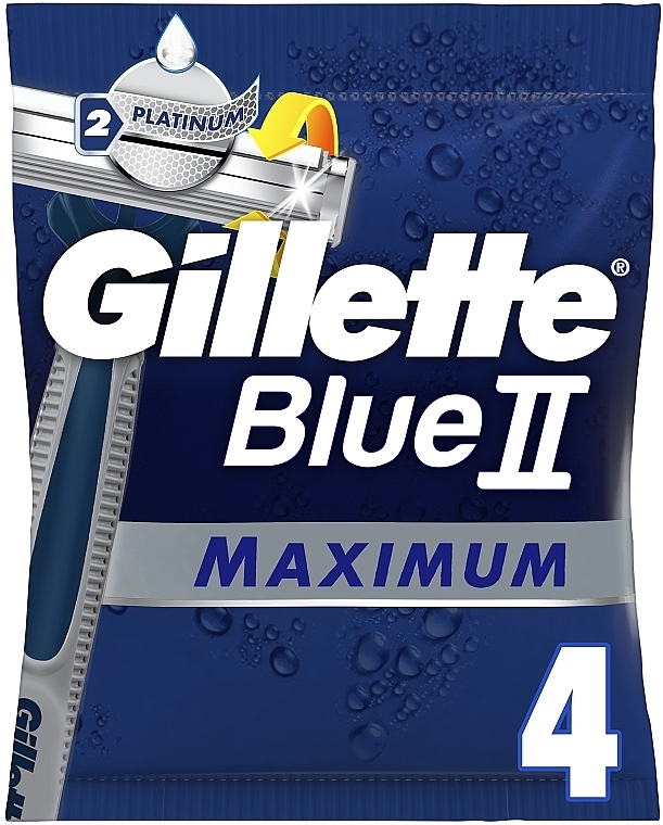 Набор одноразовых станков для бритья, 4шт - Gillette Blue II Maximum