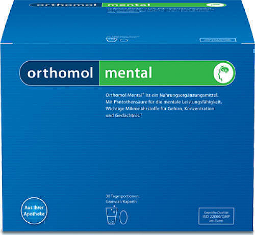 Вітаміни "Ментол-малина", гранули + капсули, 30 днів - Orthomol Mental — фото N1