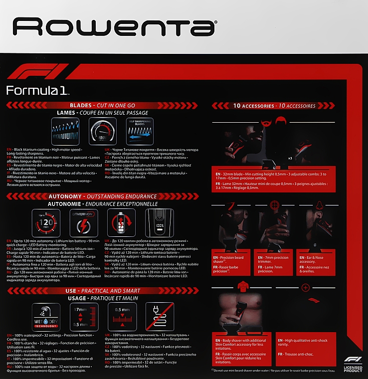 Мультитример 10 в 1 Formula 1 - Rowenta TN944MF0 — фото N3