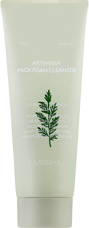 Пінка для обличчя з полином  - Missha Artemisia Calming Pack Foam Cleanser — фото N1