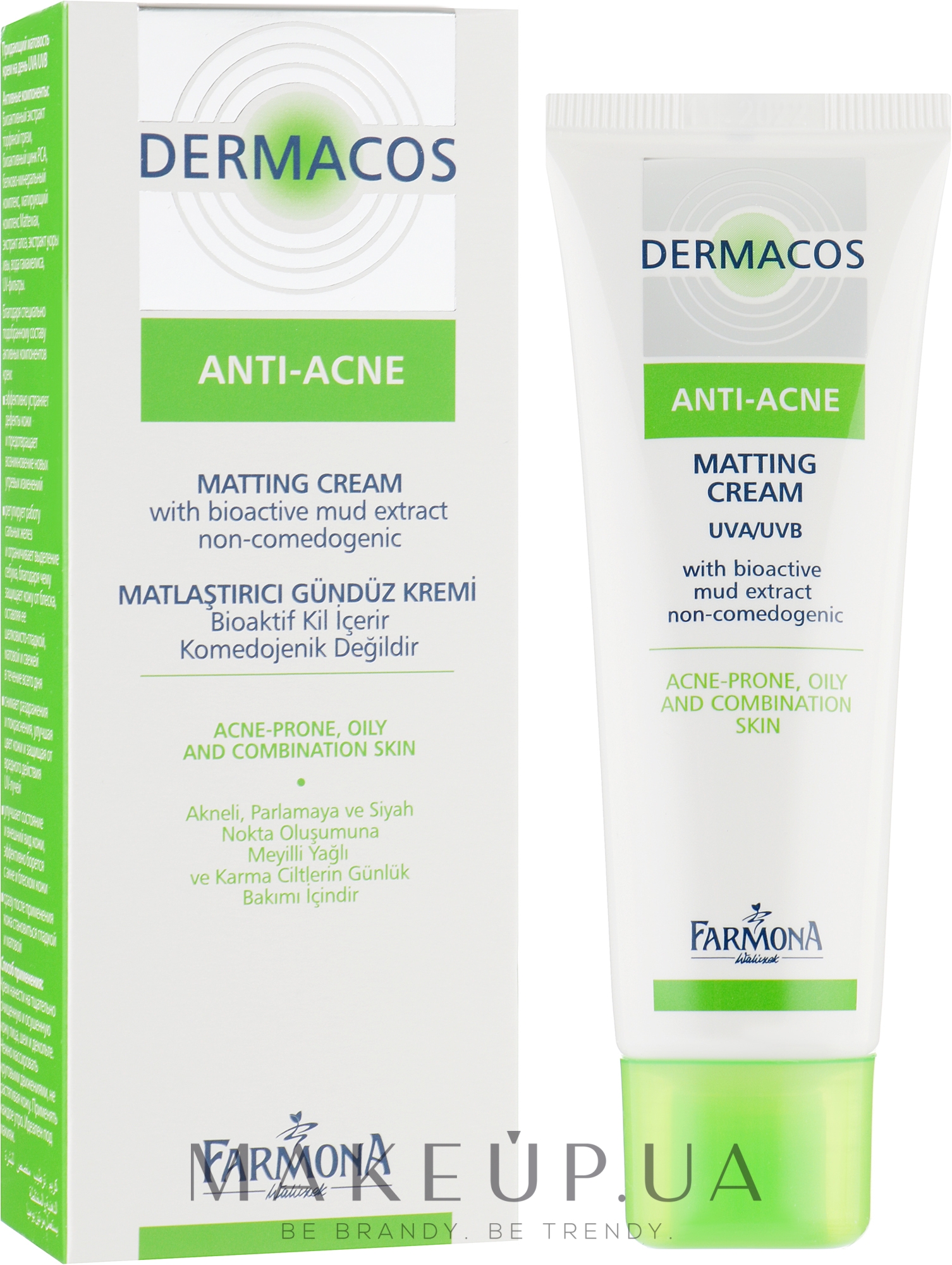Матуючий денний крем для обличчя - Farmona Dermacos Anti-Acne Matting Cream — фото 50ml