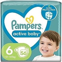 Подгузники Active Baby 6 (13-18 кг), 56 шт - Pampers — фото N1