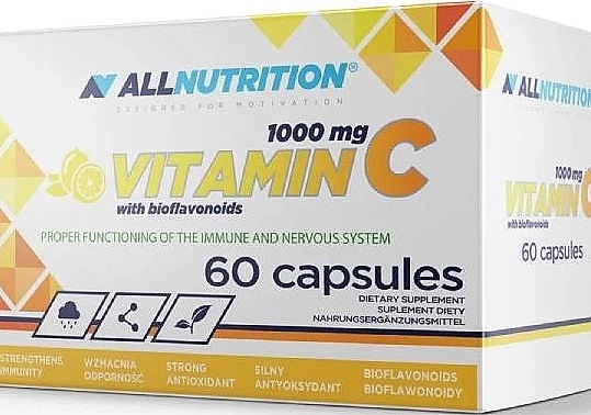 Харчова добавка «Вітамін С з біофлавоноїдами», 60 шт. - Allnutrition Vitamin C 1000mg With Bioflavonoids — фото N1