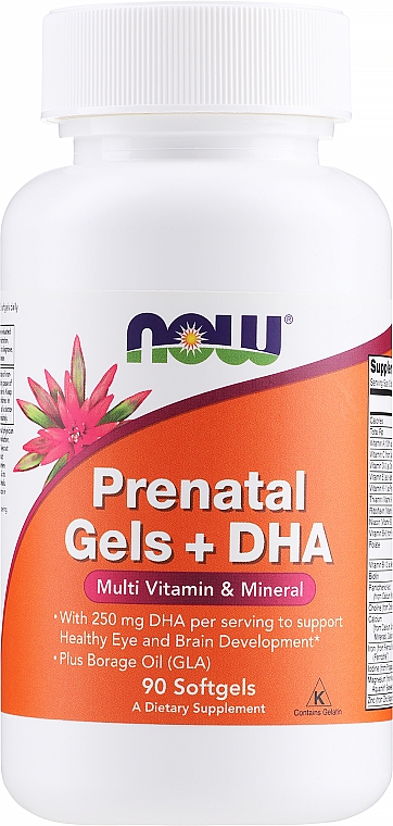 Витамины для беременных с рыбьим жиром - Now Foods Prenatal Gels + DHA — фото N1