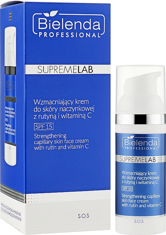 Укрепляющий крем для кожи, с рутином и витамином С, SPF15 - Bielenda Professional SupremeLab S.O.S — фото N2