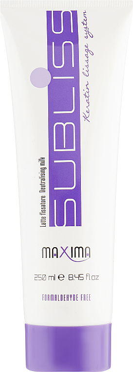 УЦЕНКА Набор "Кератиновое выпрямление для ослабленных волос" - Maxima Subliss 2 (gel/250 ml + milk/250 ml + spray/75 ml) * — фото N4