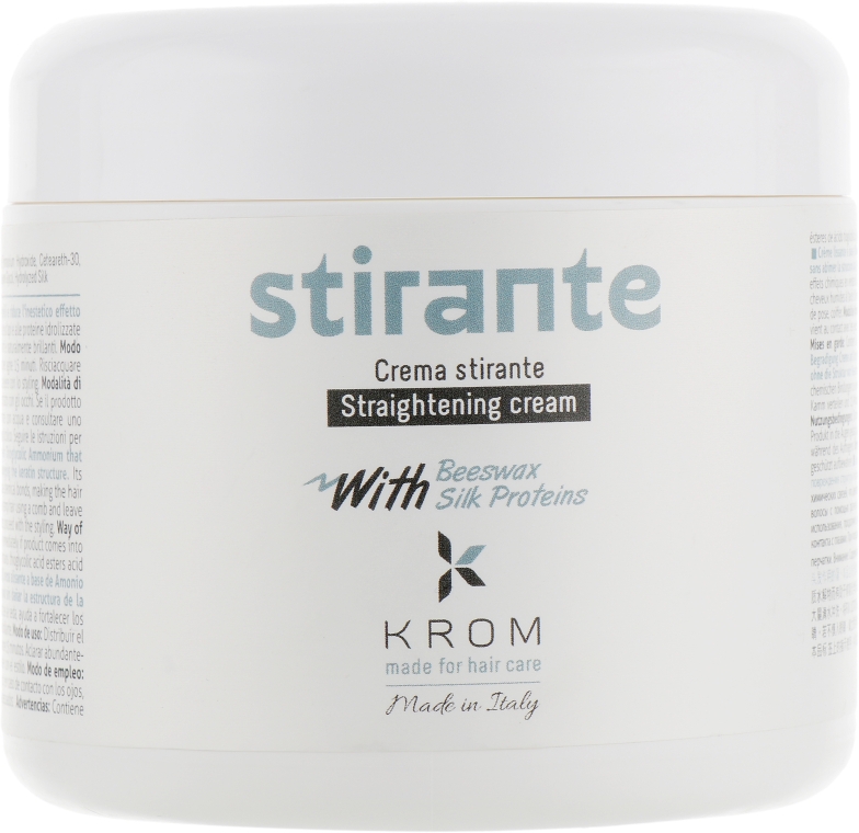 Крем з проотеїнами шовку і бджолиним воском для випрямлення волосся - Krom Stirante — фото N1